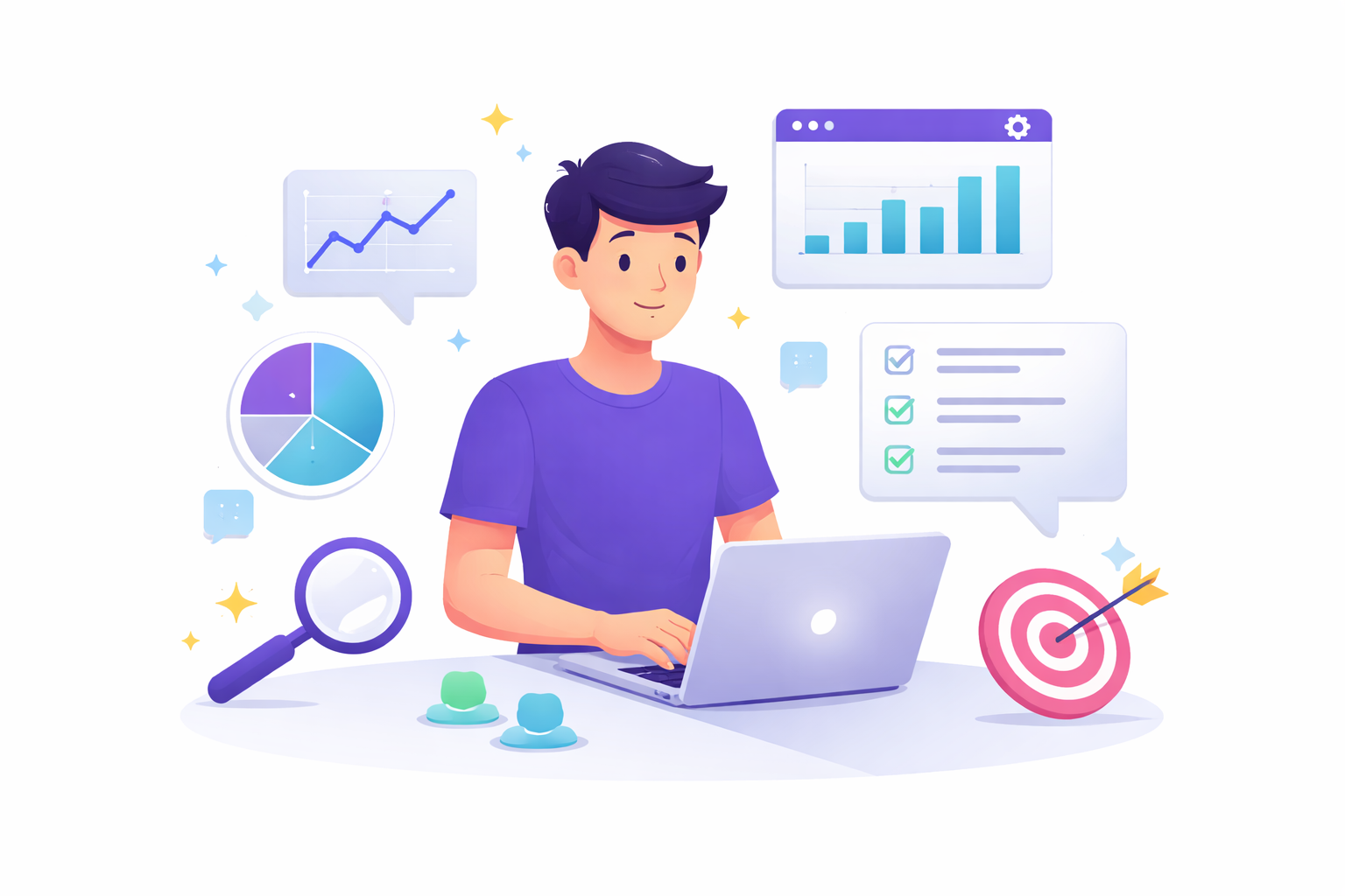 Product analytics dashboard showing key metrics including conversion rates and funnel analysis